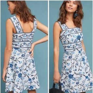 Floral Blue and White Dress